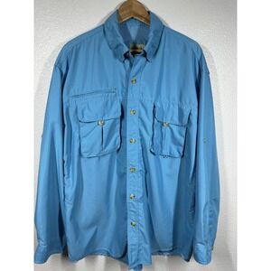 Guide's Choice Shirt Mens XL Sky Blue Fishing Vented Back Long Sleeve Pockets